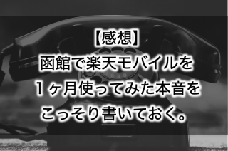 【感想】函館で楽天モバイルを１ヶ月使ってみた本音をこっそり書いておく。